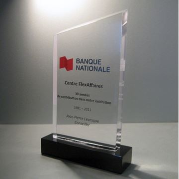 Image de Sur mesure - Trophée Acrylique - Banque Nationale - Rectangle