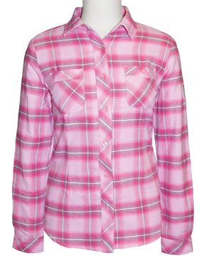 Image de chemise en flanelle à carreaux PF470 rose