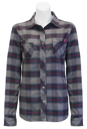 Image de chemise en flanelle à carreaux PF470 gris-mauve