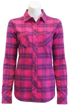 Image de chemise en flanelle à carreaux PF470 rose-mauve