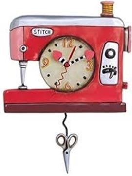 Image de Horloge Machine a Coudre Rouge | AD-P1578