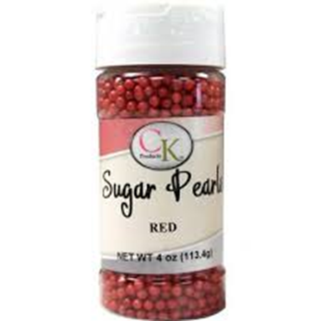 Image de Sugar Pearls Red 4 oz de CK Products | 78-5222R