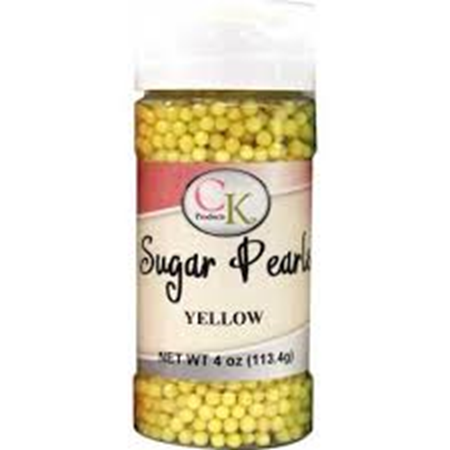 Image de Sugar Pearls 3-4mm Yellow 3.8 oz de CK Products | 78-522Y