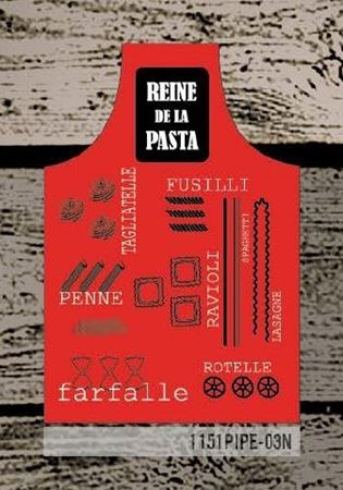 Image de Tablier rouge Reine de la pasta imprimé pâtes | 1151PIPE-03N