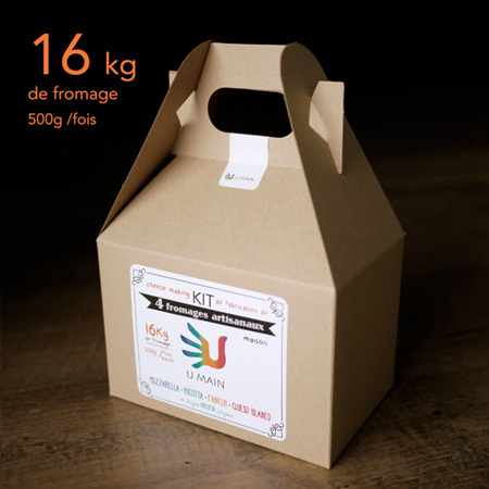 Image de Kit de fabrication de 4 fromages artisanaux - Mozzarella - Paneer - Ricotta (+ végane) - Queso blanco de U MAIN | UMAIN KQ4F
