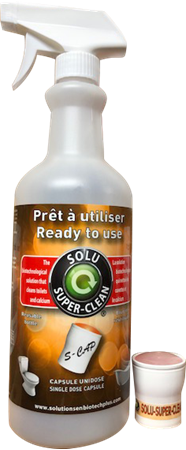 Image de Bouteille solu Super clean  750 ml avec capsule unidose concentré 20 ml pour cuvette et calcium