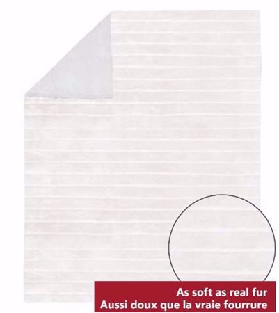 Image de Jeté blanche en fausse fourrure endos en sherpa 48 x 60