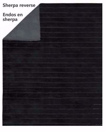 Image de Jeté noire en fausse fourrure endos en sherpa 48 x 60