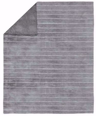 Image de Jeté grise en fausse fourrure endos en sherpa 48 x 60